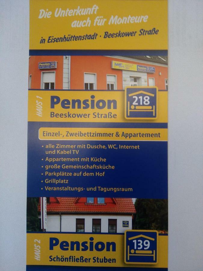 Zimmervermietung Schoenfliesser Stuben Auch Fuer Monteure Eisenhüttenstadt Exterior foto